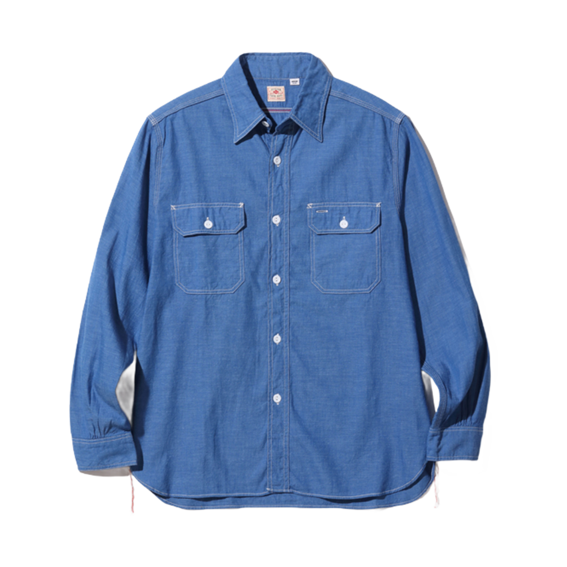 슈가 케인 배트 다이 샴브레이 워크 셔츠 블루(Sugar Cane Vat Dye Chambray Work Shirt Blue)