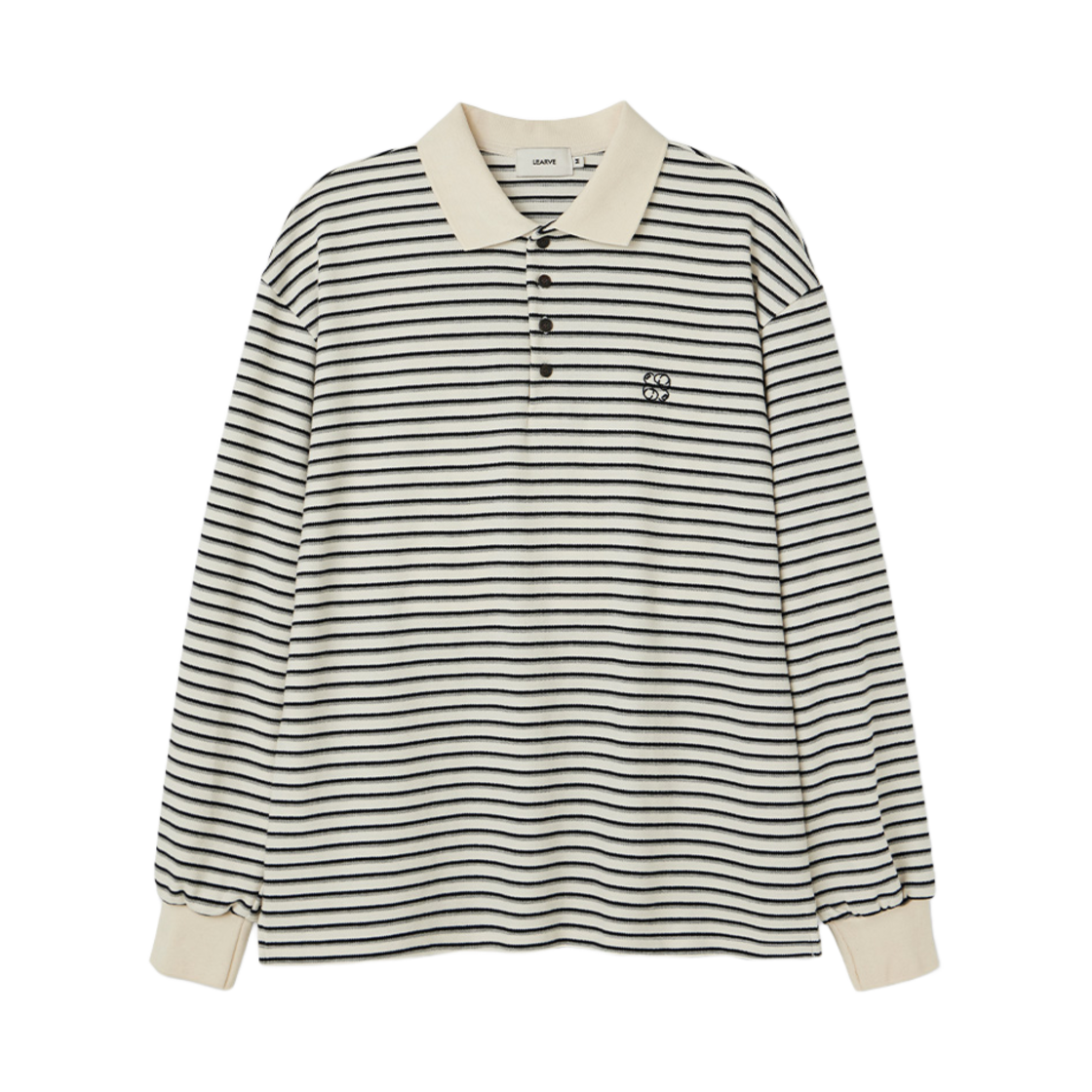 르아브 사콘 스트라이프 PK 티셔츠 아이보리(LEARVE Sakon Stripe PK T-Shirt Ivory)