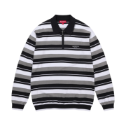 Supreme Stripe Zip L/S Polo Black - 24FW