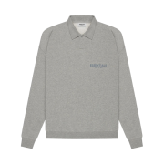 Essentials Long Sleeve French Terry Polo Heather Oatmeal - 21SS