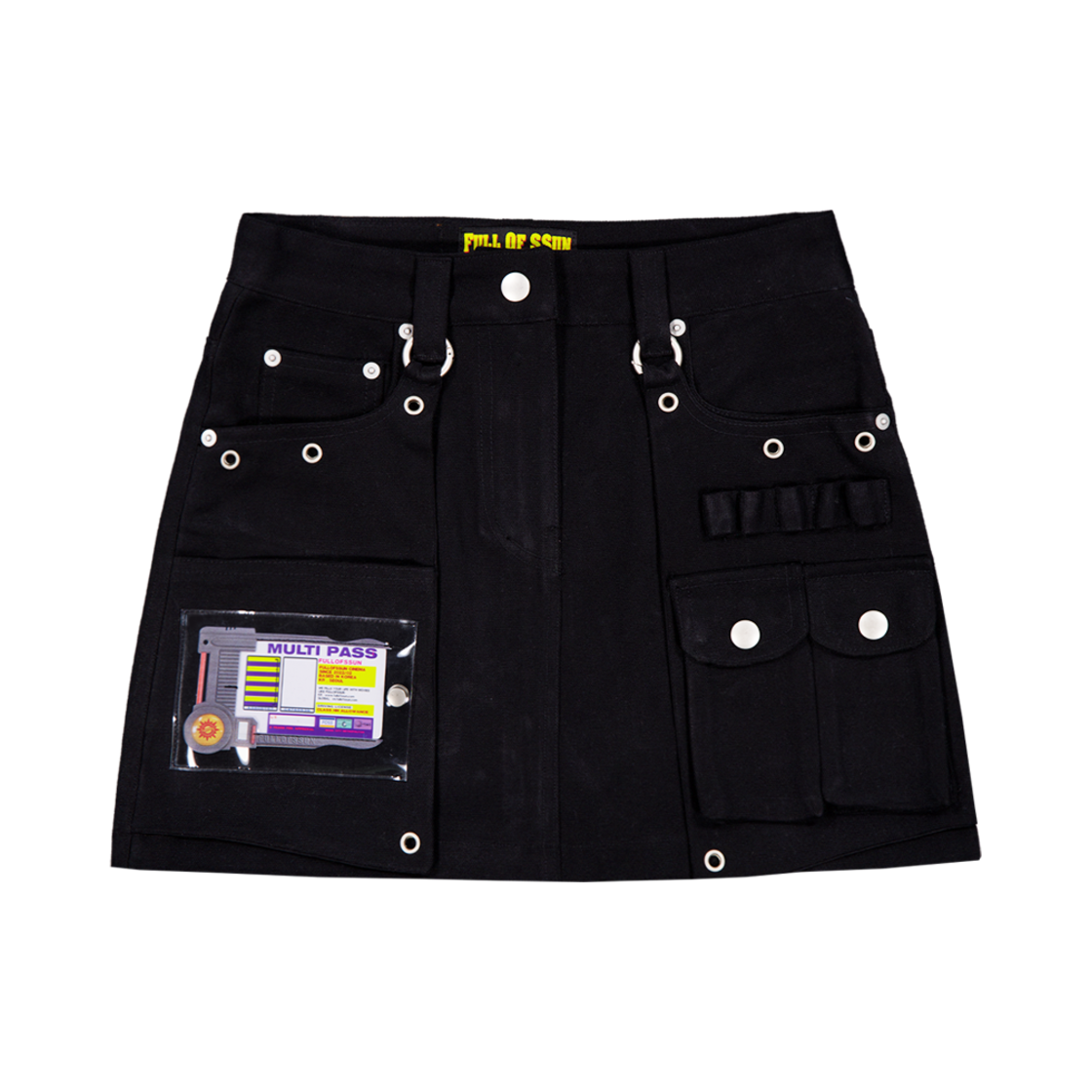풀오브썬 멀티패스 카고 미니 스커트 블랙(Full of Ssun Multipass Cargo Mini Skirt Black)