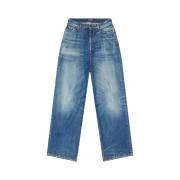(W) Balenciaga Vintage Denim Pull Up Pants Blue
