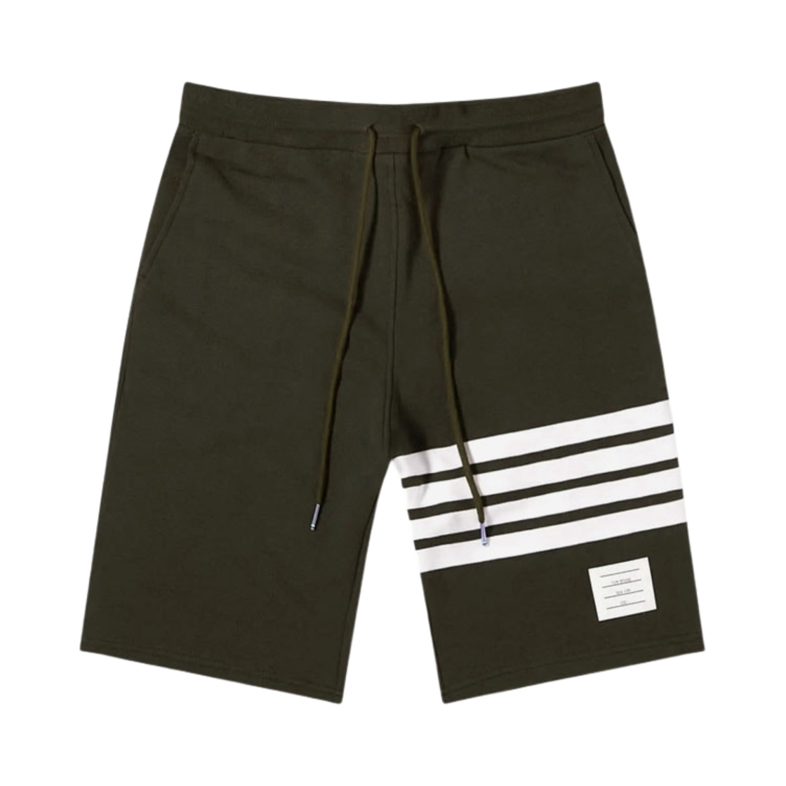 톰브라운 루프백 테리 엔지니어드 사선 클래식 스웨트쇼츠 다크 그린(Thom Browne Loopback Terry Engineered 4-Bar Classic Sweatshorts Dark Green) - 1