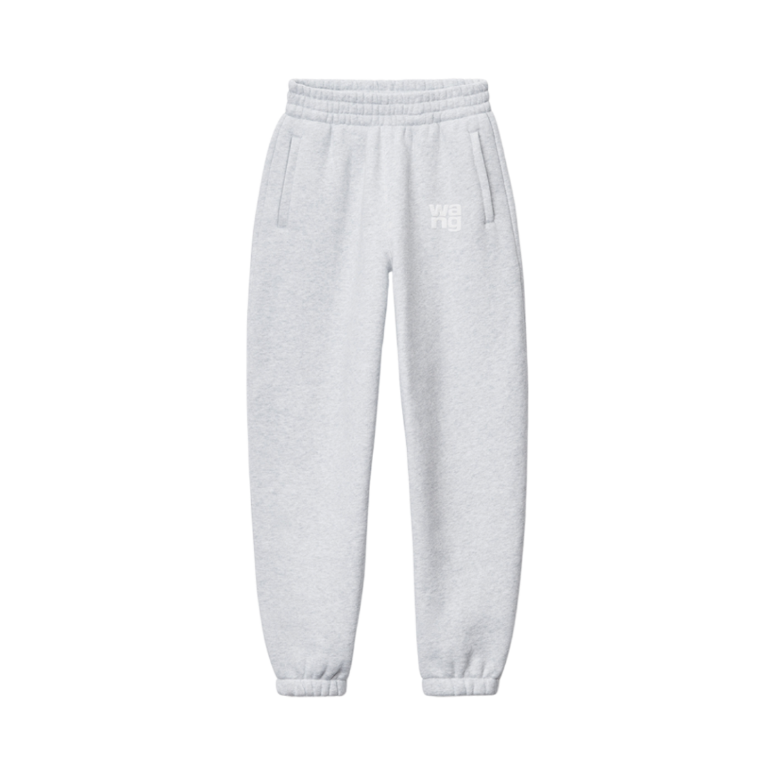 4CC3224348050 (W) Alexander Wang Puff Logo Sweatpants in Structured Terry Grey