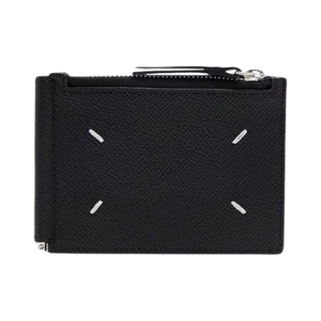 SA1UI0018P4745T8013 Maison Margiela Money Clip Bovine Leather Wallet Black