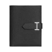 Hermes Bearn Compact Wallet Epsom & Palladium Noir