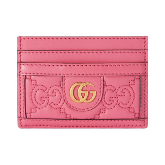 Gucci GG Matelasse Card Case Pink Leather