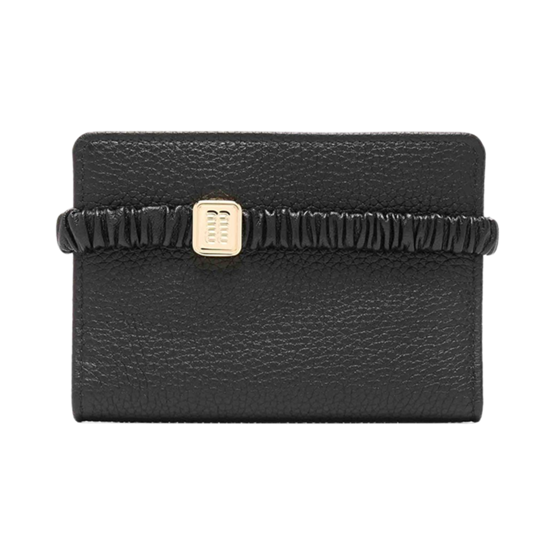5MC103-2CSK-F0002 Miu Miu Logo Plaque Matelasse Effect Wallet Black