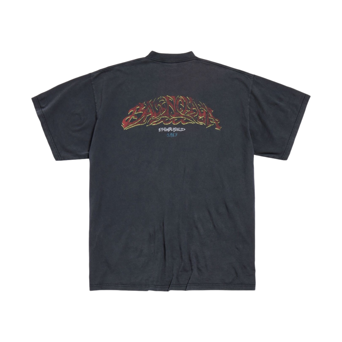 발렌시아가 오프쇼어 오버사이즈드 티셔츠 블랙 페이디드(Balenciaga Offshore Oversized T-Shirt Black Faded) - 2