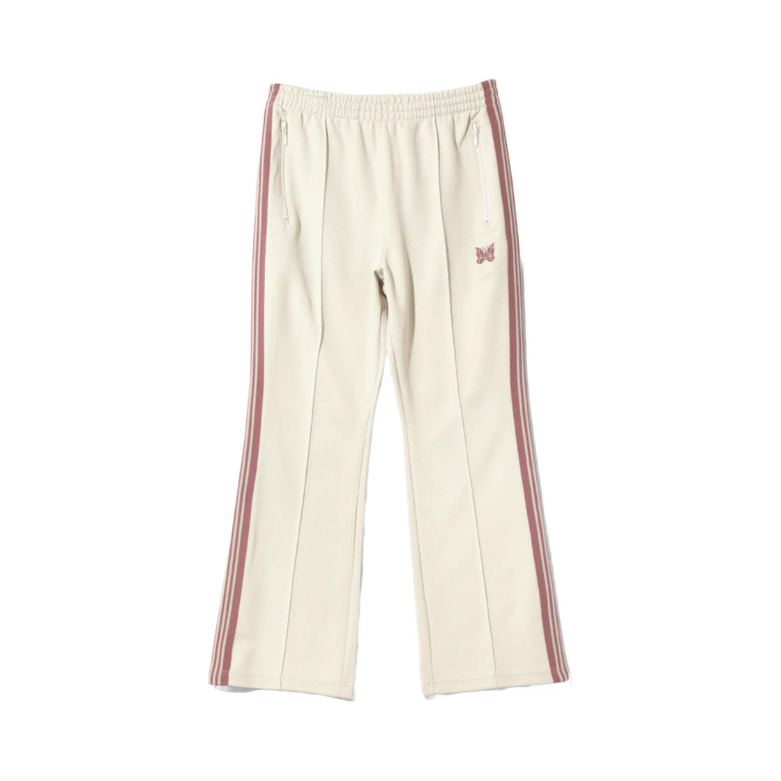 QV309A Needles Boot Cut Track Pants Poly Smooth Ivory