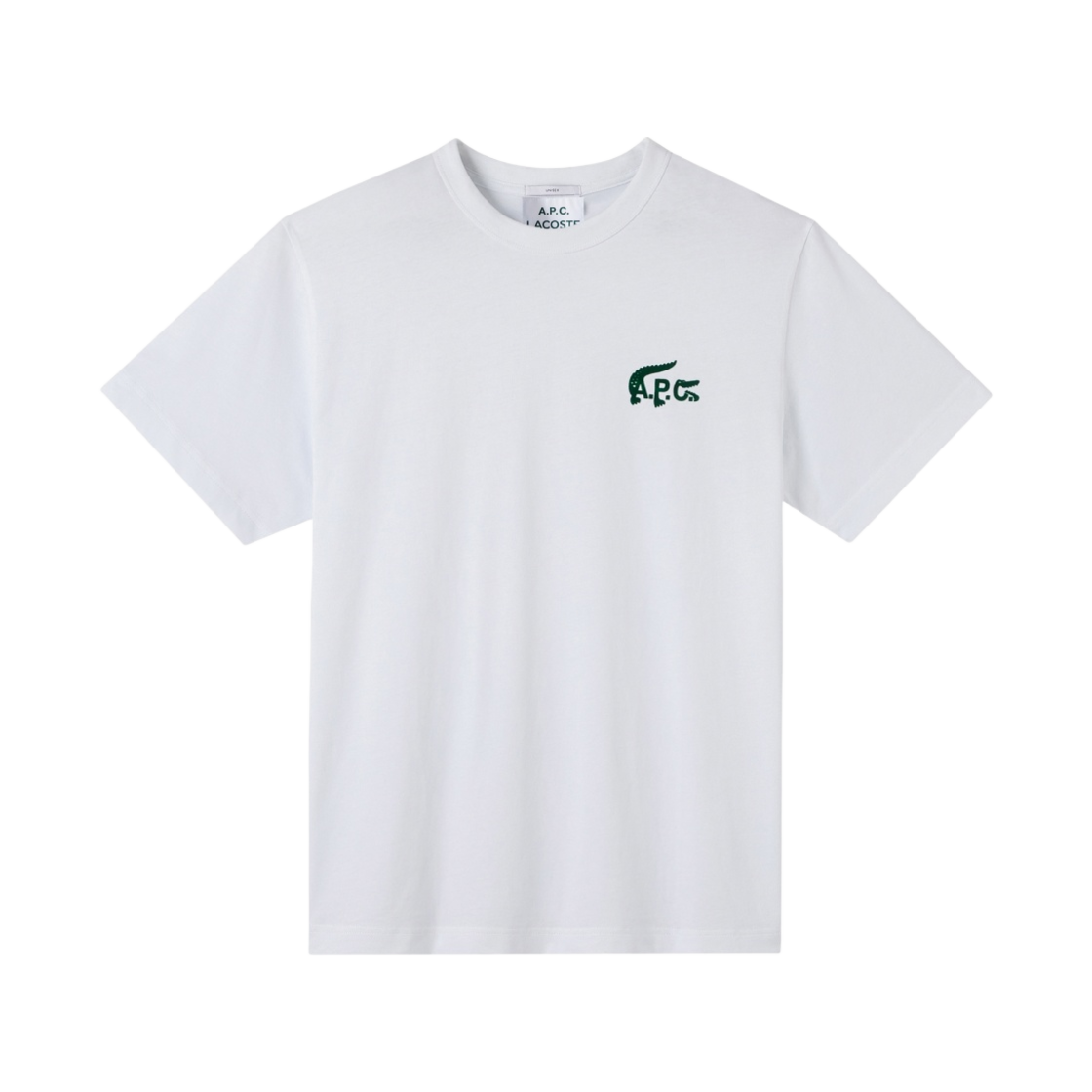 COEXU-M26107-AAB A.P.C. x Lacoste Small Logo T-Shirt White - 대표 이미지 #1