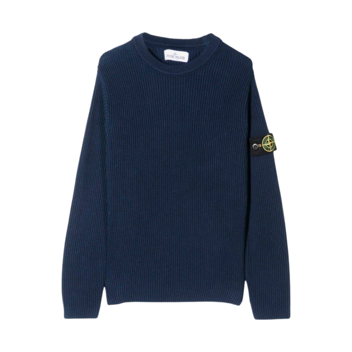 (키즈) 스톤 아일랜드 505A3 램스울 크루넥 니트 마린 블루 - 22SS((Kids) Stone Island 505A3 Lambswool Crewneck Knit Marine Blue - 22SS) - 1