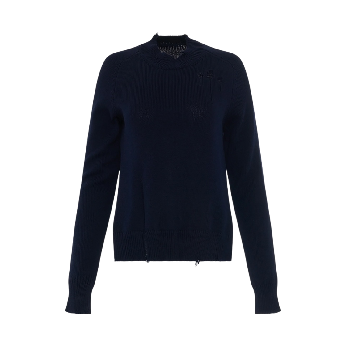 (W) 메종 마르지엘라 디스트레스드 스웨터 다크 블루((W) Maison Margiela Distressed Sweater Dark Blue) - 1