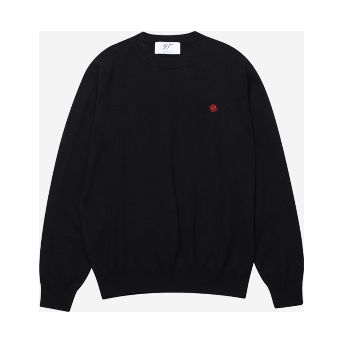 GT25SS01 BK The Greatest Rose Embroidered Knit Top Black