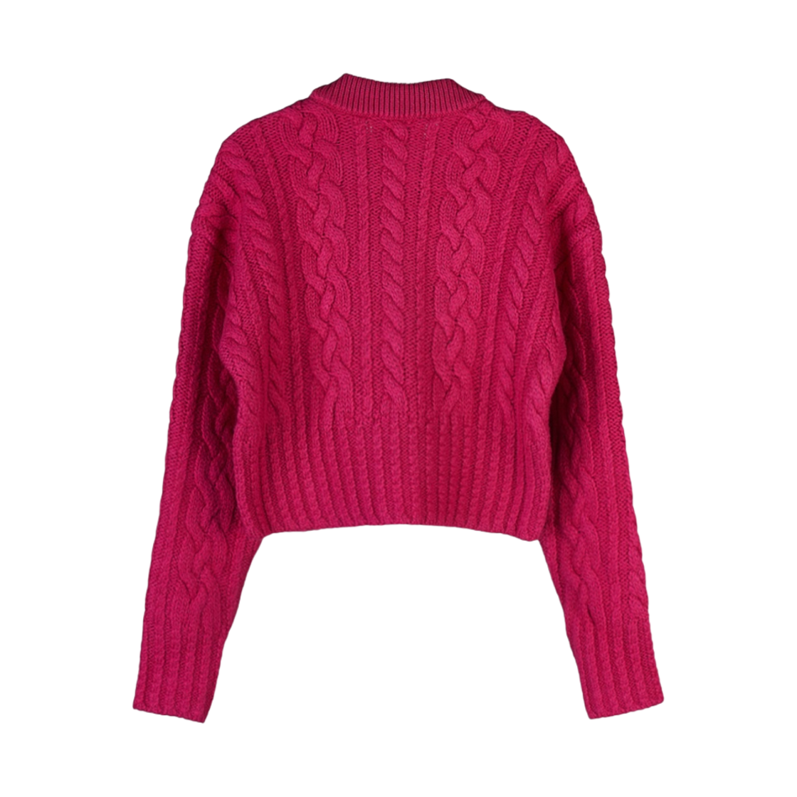 (W) 아미 케이블 숏 스웨터 푸시아((W) AMI Cable Short Sweater Fuchsia) - 2