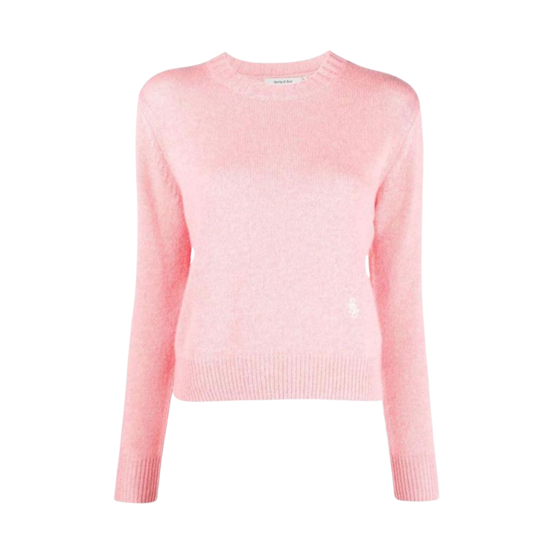 CR731PK (W) Sporty & Rich Embroidered Logo Crewneck Knit Pink