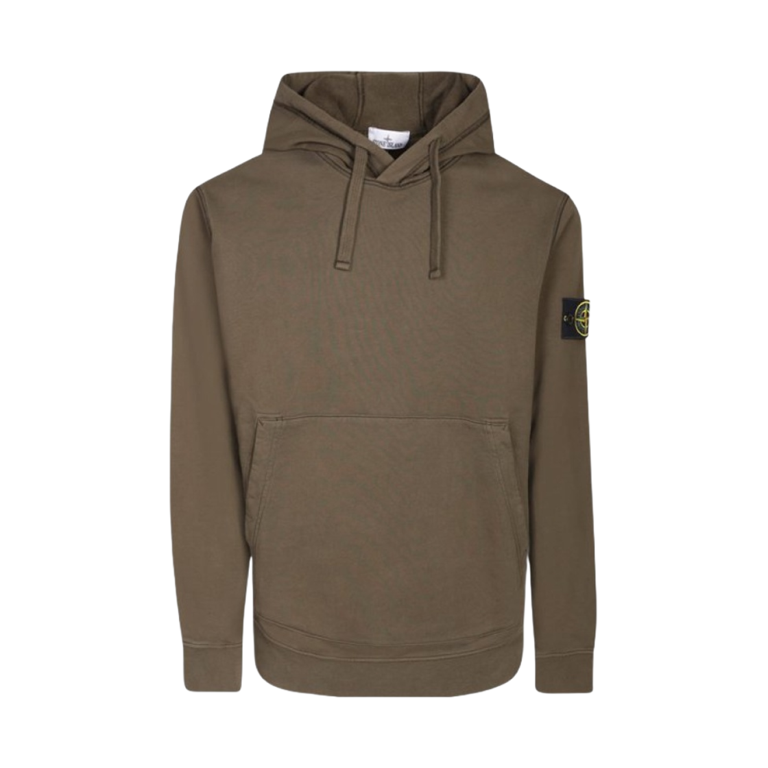 791564151-V0058 Stone Island 64151 Cotton Fleece Garment Dyed Hooded Sweatshirt Olive Green - 23FW