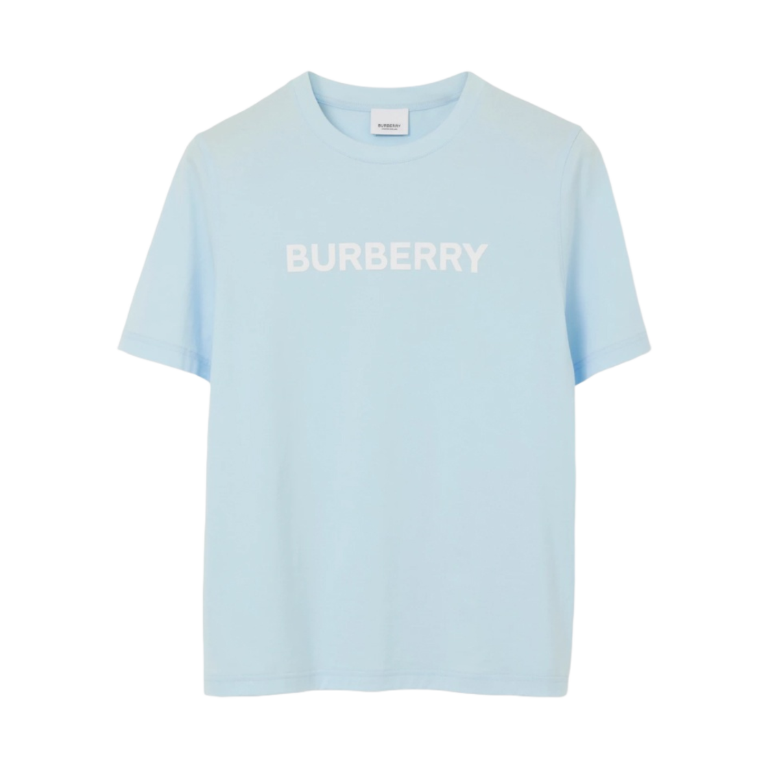 8063581 (W) Burberry Logo Print Cotton T-Shirt Pale Blue