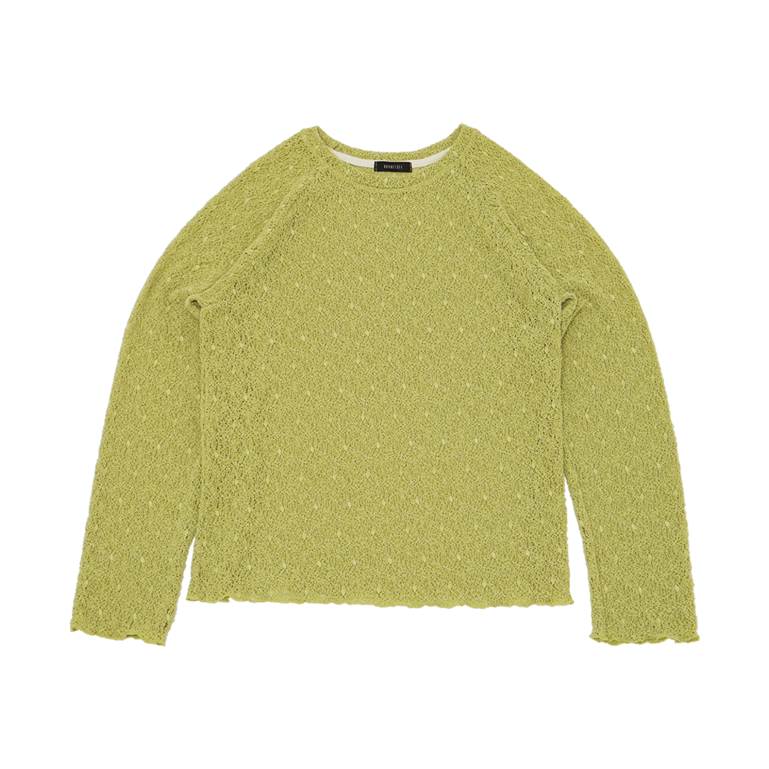 KS5BRKN003YG Kookeesee Net Raglan Knit Sleeve Yellowishgreen