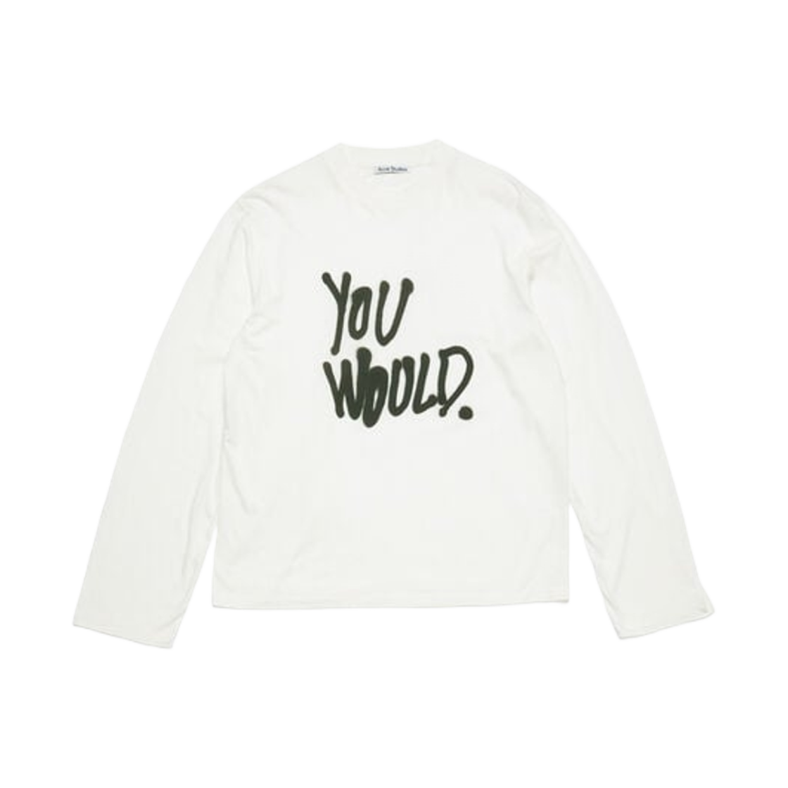 CL0341-100 Acne Studios Long Sleeve Logo T-Shirt Relaxed Fit White