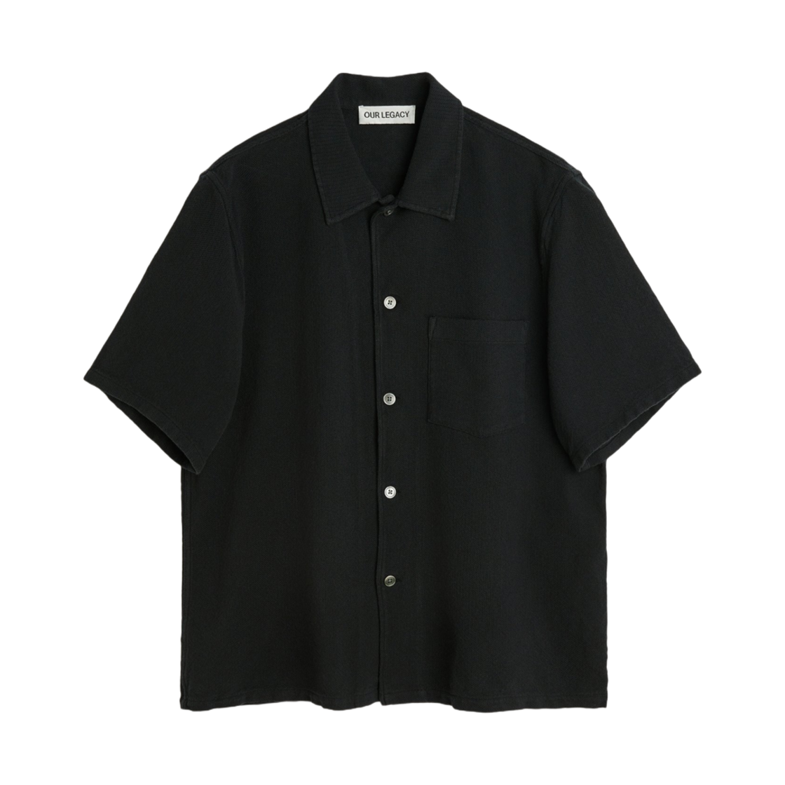 아워레가시 박스 셔츠 숏슬리브 블랙 크로셰 위브(Our Legacy Box Shirt Shortsleeve Black Crochet Weave)