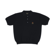 Heritage Floss Crest Wool Polo Shirt Black