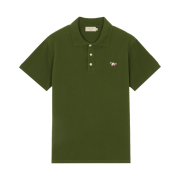 Maison Kitsune Tricolor Fox Patch Polo Khaki