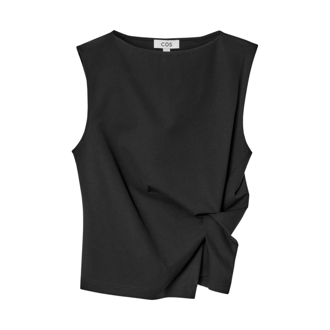 (W) 코스 트위스트 디테일 탑 블랙((W) COS Twist Detail Top Black)