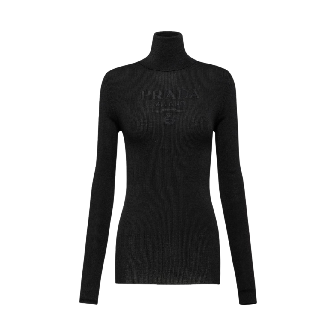 P26445-11C8-F0002 (W) Prada Superfine Wool Turtleneck Sweater Black - 대표 이미지 #1