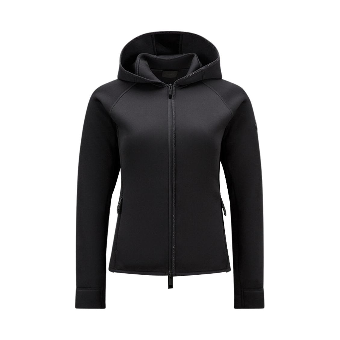 (W) 몽클레르 네오프렌 집업 후드 블랙 - 23FW((W) Moncler Neoprene Zip-Up Hoodie Black - 23FW) - 1