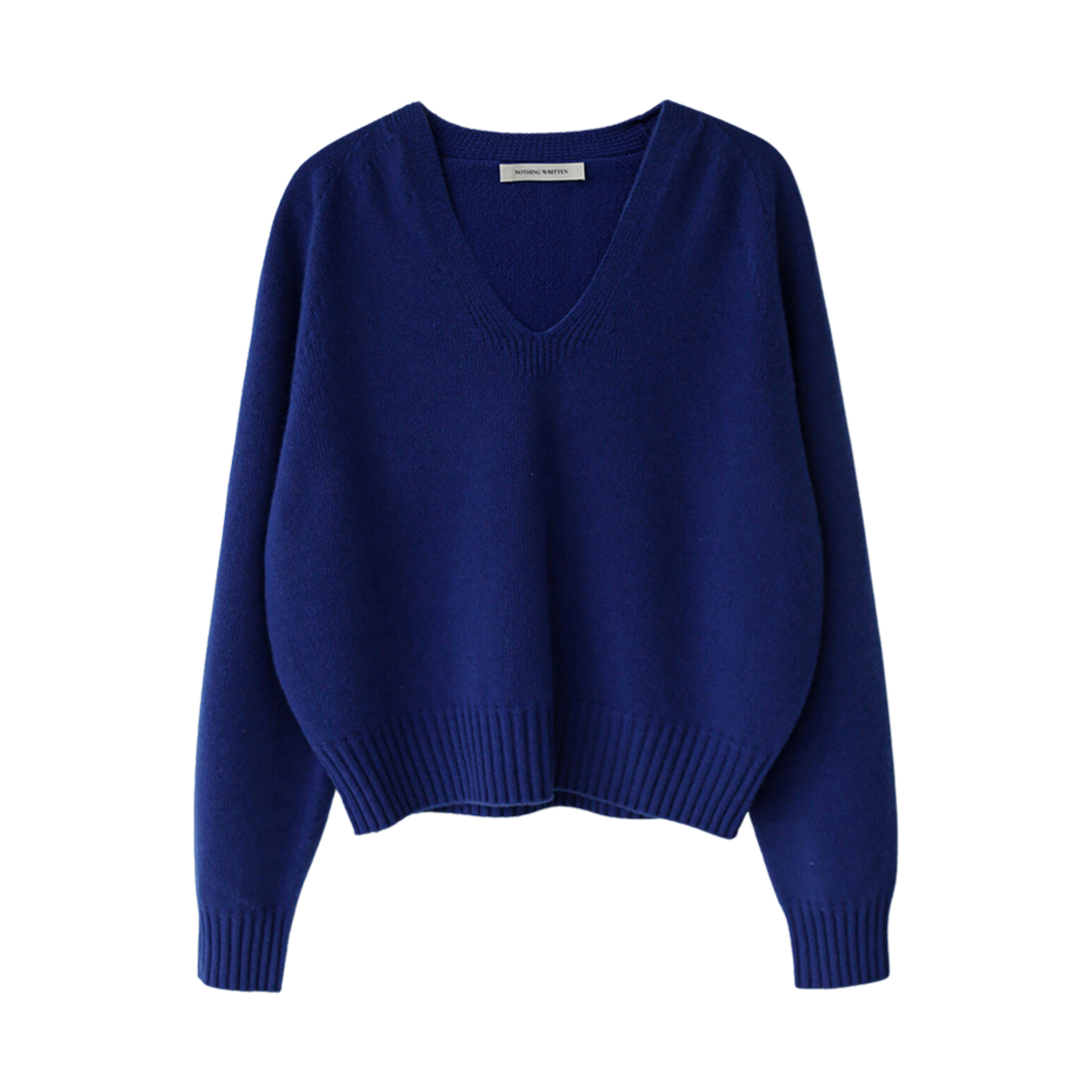 (W) 낫띵 리튼 애린 울 브이넥 풀오버 니트 로얄 블루((W) Nothing Written Erin Wool V-Neck Pullover Knit Royal Blue)