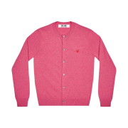 Play Comme des Garcons Mini Red Heart Knit Cardigan Pink