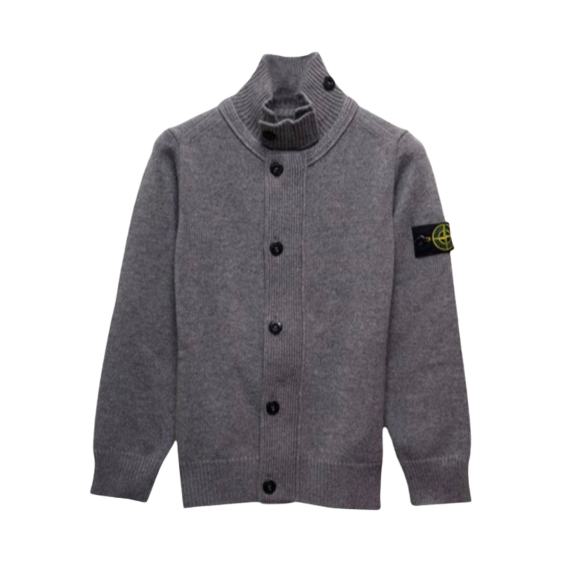 (키즈) 스톤 아일랜드 503A1 스타킹 스티치 캐시미어 울 니트 가디건 차콜 - 22FW((Kids) Stone Island 503A1 Stocking Stitch Cashmere Wool Knit Cardigan Charcoal - 22FW) - 1