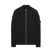 Stone Island 519C2 Wool Zipped Cardigan Black - 22FW