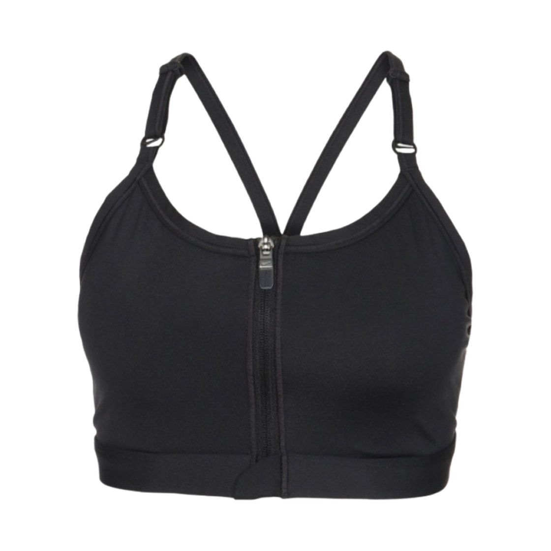 (W) 나이키 드라이핏 인디 집 프론트 브라 블랙 - US/EU((W) Nike Dri-Fit Indy Zip Front Bra Black - US/EU) - 1