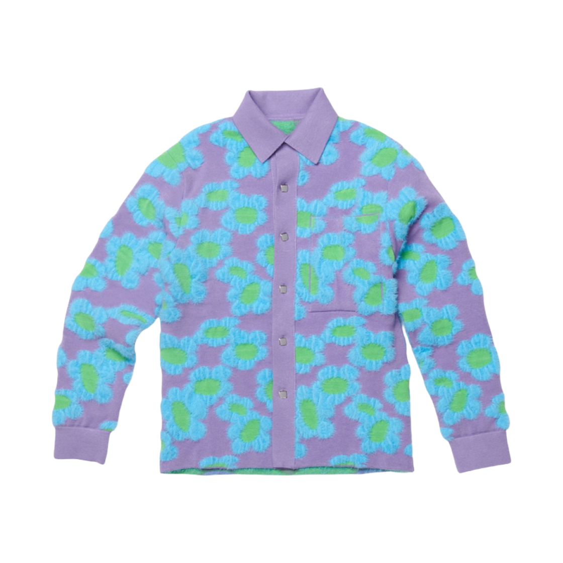 자크뮈스 라 슈미즈 네브 플뢰흐 플러피 오버셔츠 퍼플 플라워 70s(Jacquemus La chemise Neve Fleurs Fluffy Overshirt Purple Flowers 70s) - 1