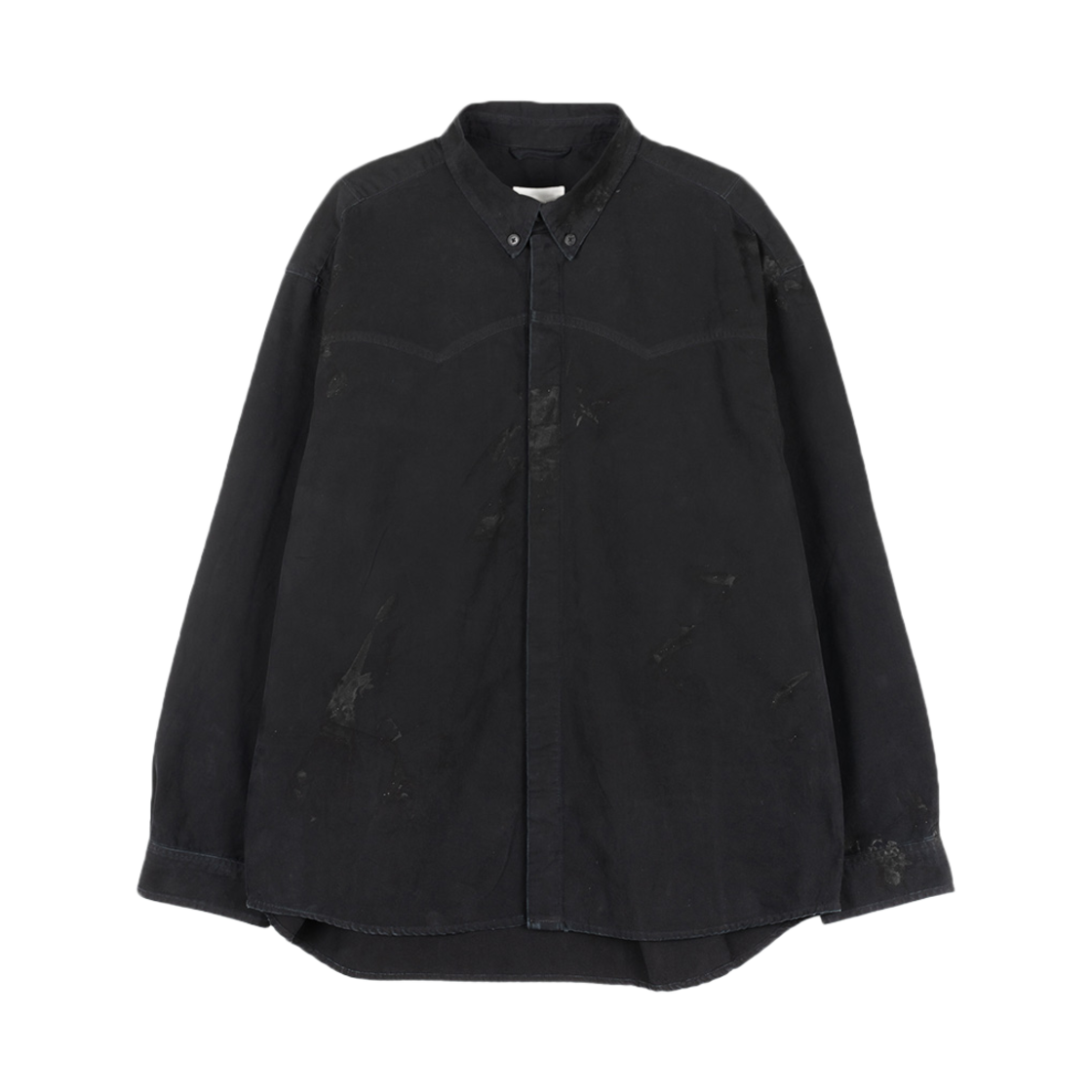 24ep3sh001 Gatherlazy Western Glittered Work Shirts Black