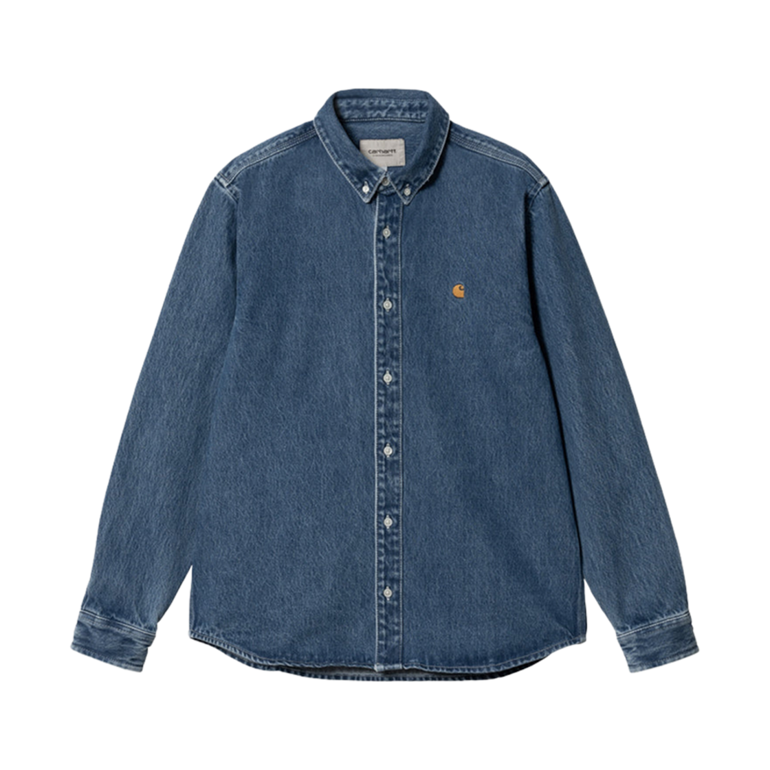 I031928-01-60 Carhartt WIP Weldon Shirt Blue Heavy Stone Wash