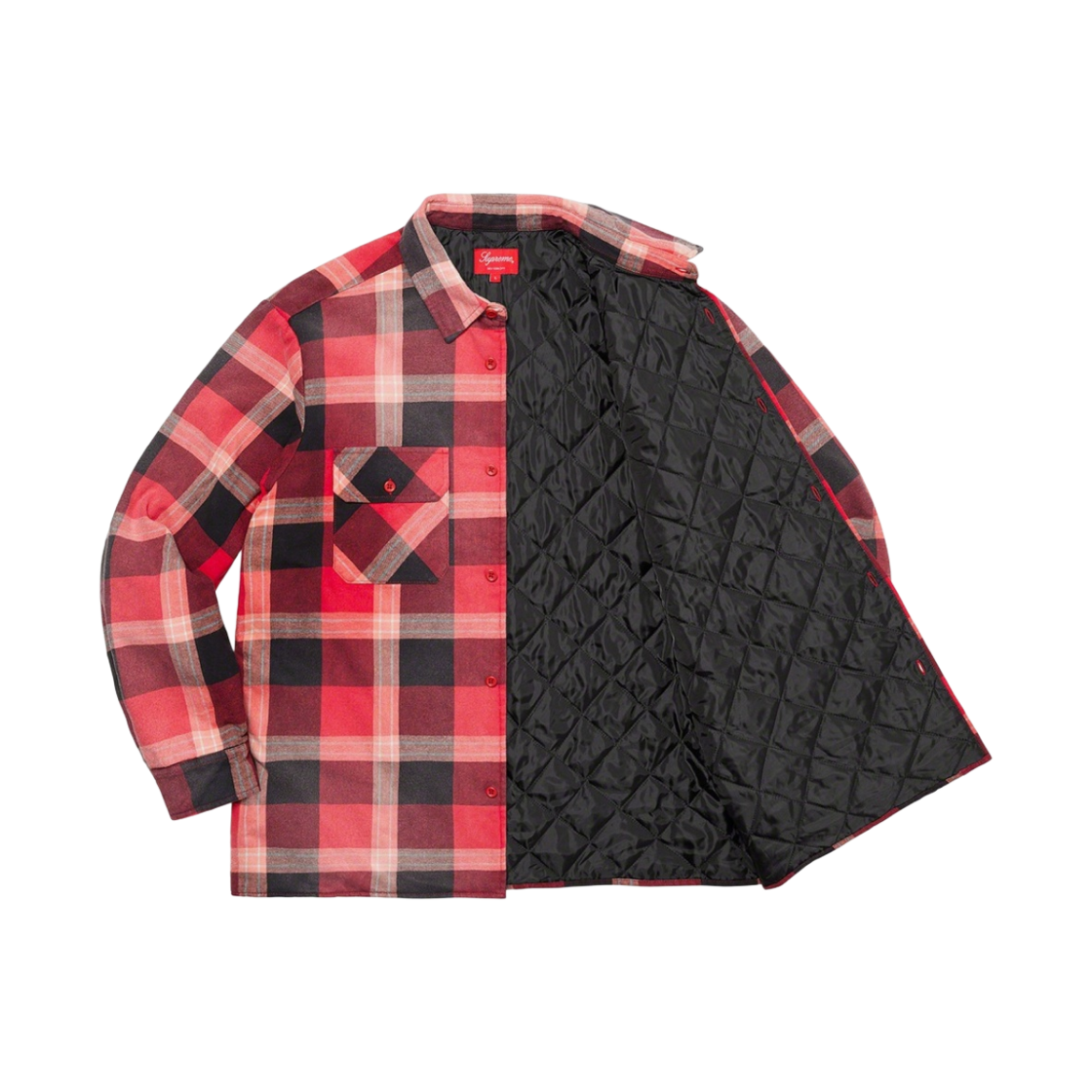 슈프림 퀼티드 플란넬 셔츠 레드 - 20FW(Supreme Quilted Flannel Shirt Red - 20FW) - 2
