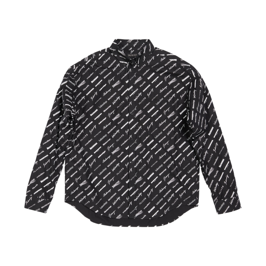 발렌시아가 로고매니아 올 오버 셔츠 라지 핏 블랙(Balenciaga Logomania All Over Shirt Large Fit Black) - 1