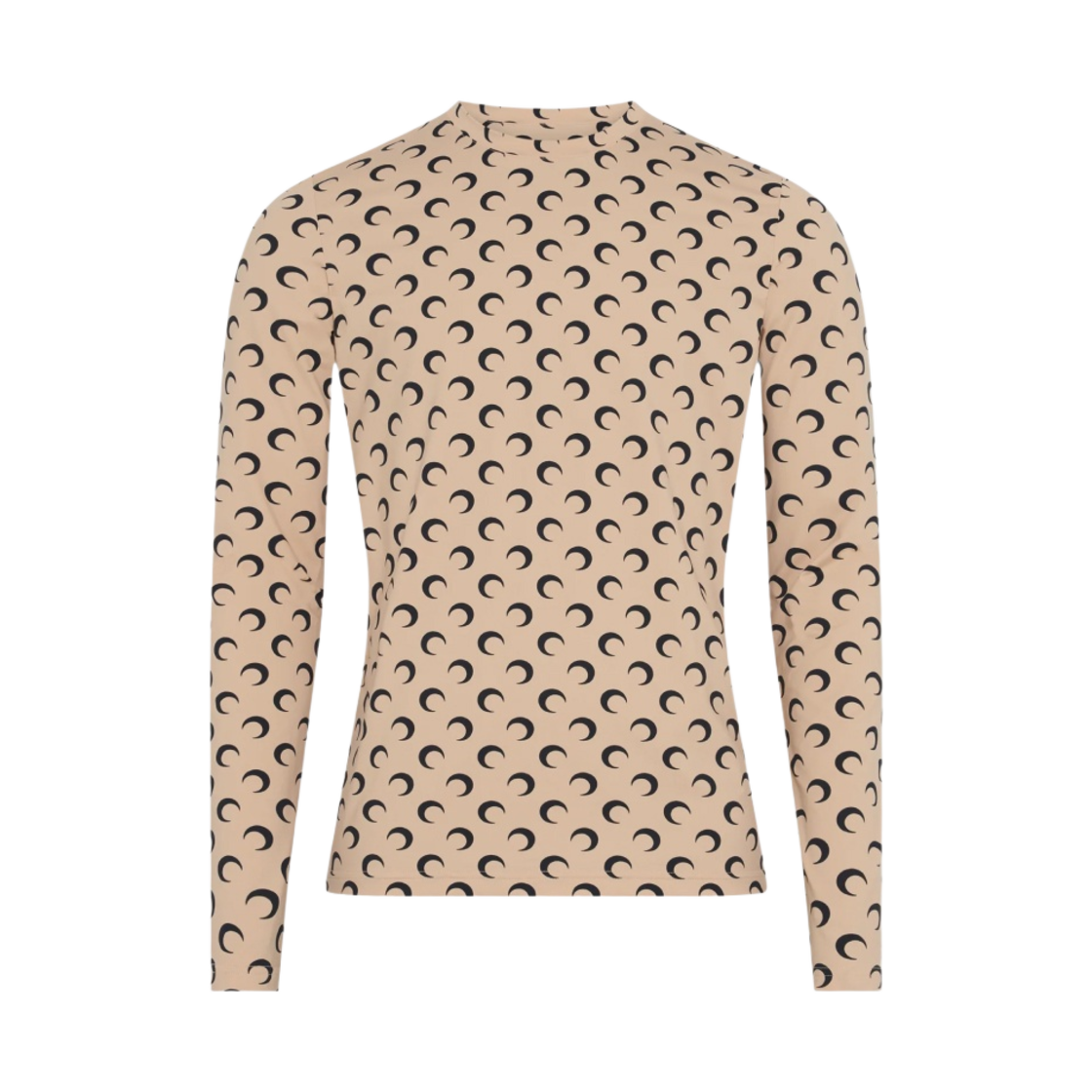 마린 세르 리제너레이티드 올 오버 문 저지 세컨드 스킨 탑 탄 문(Marine Serre Regenerated All Over Moon Jersey Second Skin Top Tan Moon)