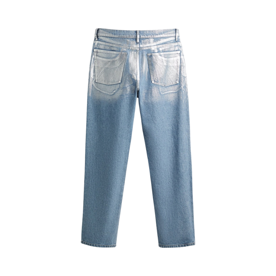 자라 메탈릭 스트레이트 진 미드 블루(Zara Metallic Straight Jeans Mid Blue) - 2