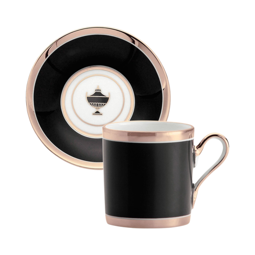 VAUT305805 GINORI1735 Contessa Espresso Cup with Saucer Onyx