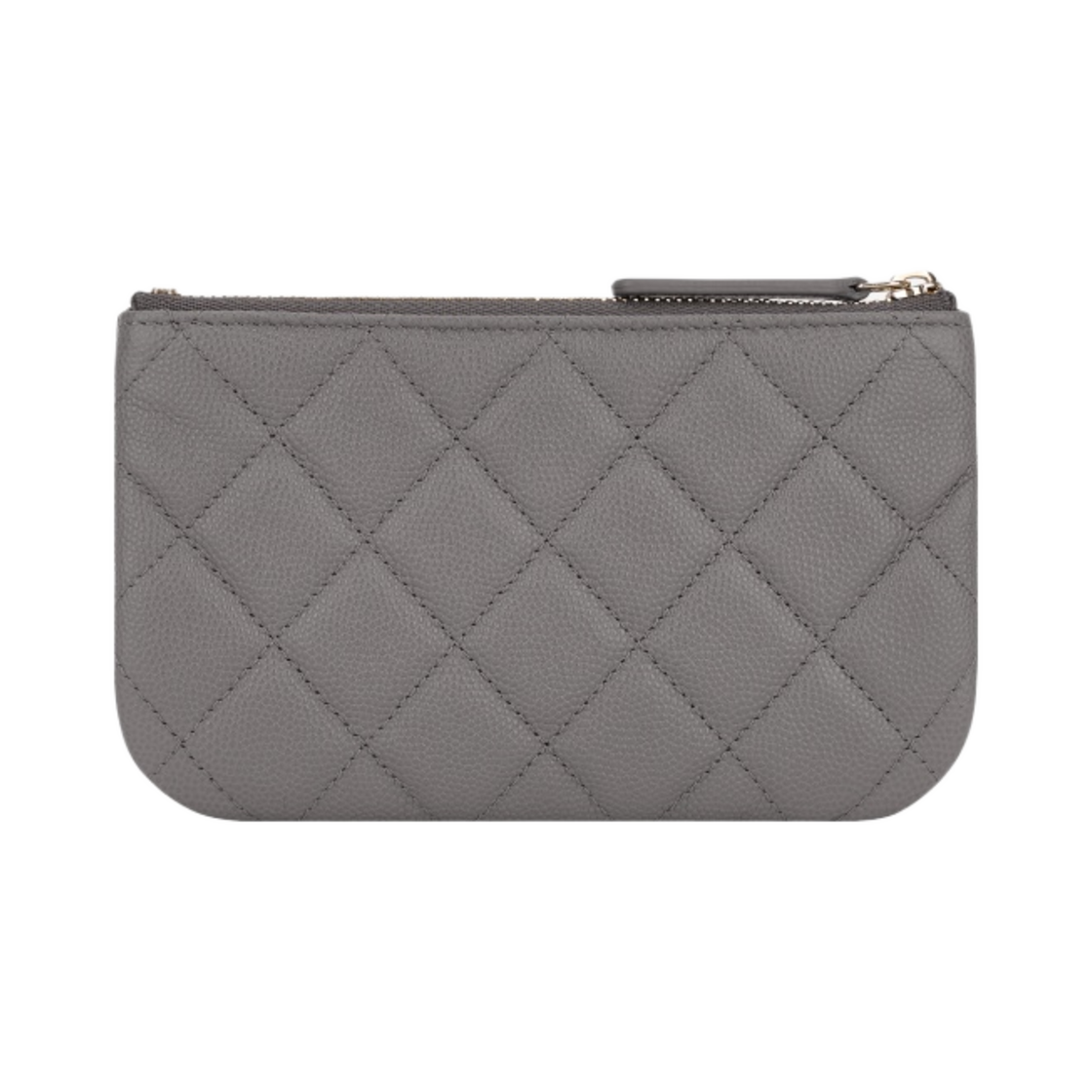 샤넬 클래식 미니 파우치 그레인드 샤이니 카프스킨 & 골드 메탈 그레이(Chanel Classic Mini Pouch Grained Shiny Calfskin & Gold Grey) - 2