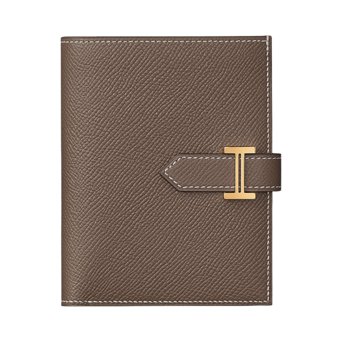 H039790CC18 Hermes Bearn Compact Wallet Epsom & Gold Etoupe