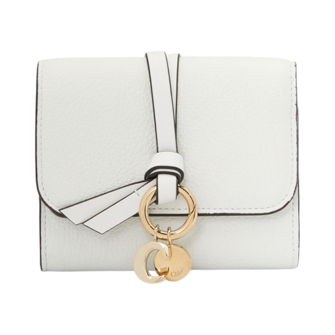 끌로에 알파벳 그레인드 샤이니 카프스킨 플랩 지갑 크리스탈 화이트(Chloe Alphabet Grained Shiny Calfskin Flap Wallet Crystal White) - 1