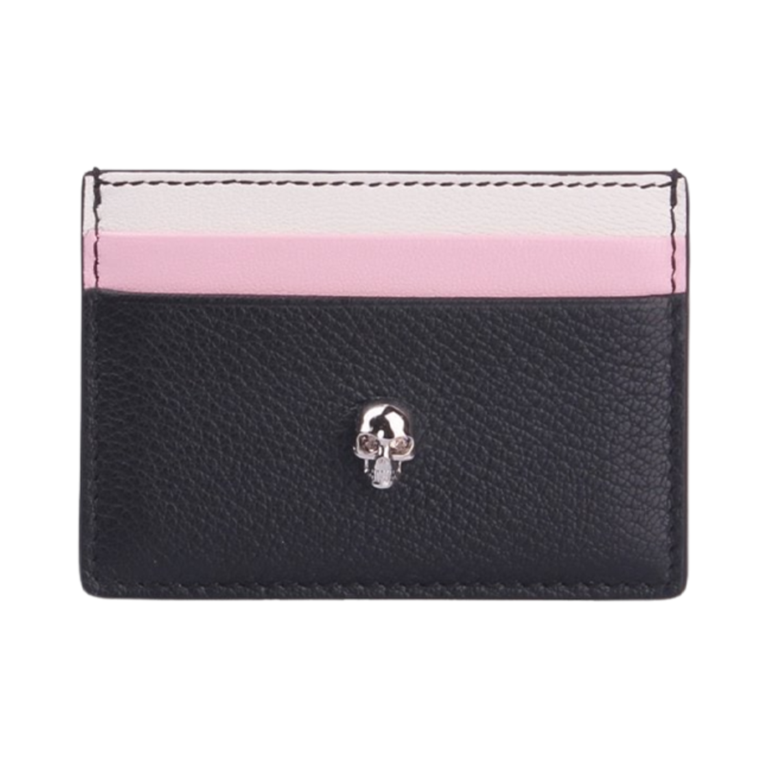 6320381MC118490 Alexander McQueen Skull Card Holder Black Pink