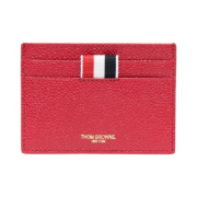 Thom Browne RWB Anchor Pebble Leather Card Holder Red