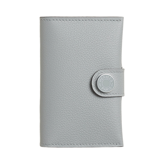 Hermes R.M.S Card Holder Evercolor & Palladium Bleu Glacier