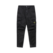 Stone Island 30404 Stretch Broken Twill Garment Dyed Old Treatment Cargo Pants Black - 22SS